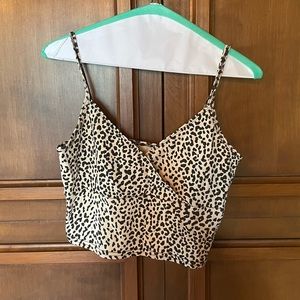SHEIN Leopard Print Surplice Cami Top
